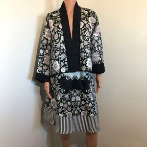 ETRO Sz 46 10 Silk Linen Kimono Jacket Skirt Set